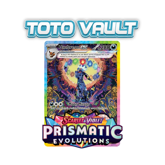 3x Prismatic Evolutions Booster pack (1x Toto Vault)