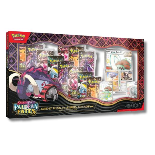 Pokemon: Paldean Fates Great Tusk ex & Iron Treads ex Premium Collection Box (USA EXKLUSIV)